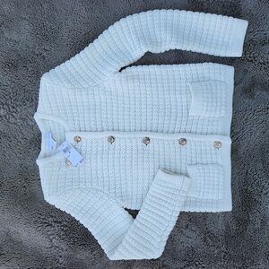 NWT $225, sz S, House of Harlow 1960 Ivory thick knit cardigan / sweater jacket